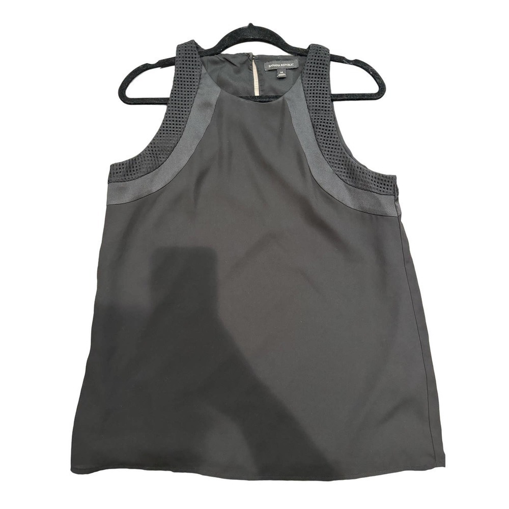 Banana Republic Sleeveless Black Work Top Woven Blouse Size Medium